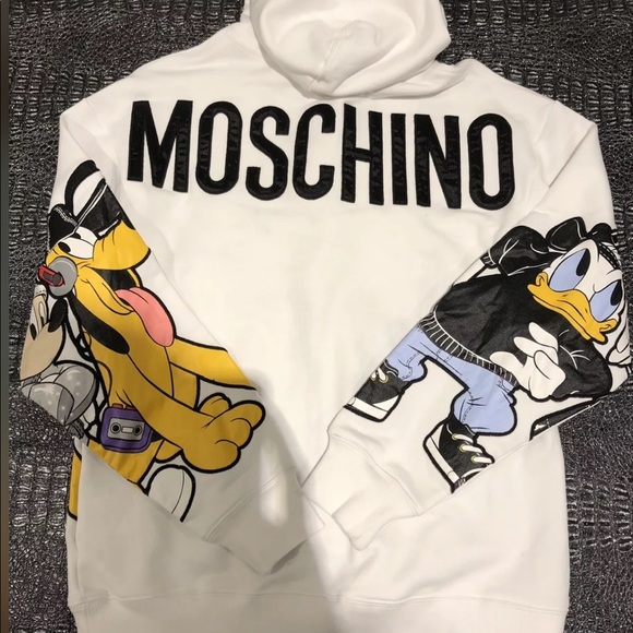 RARE🔥 Moschino x H&M Disney🔥 appliqué Hoodie XS - Picture 3 of 6
